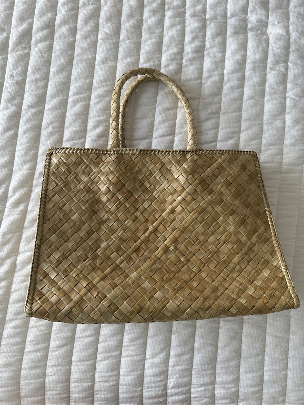 Woven Straw Tote Bag - Natural